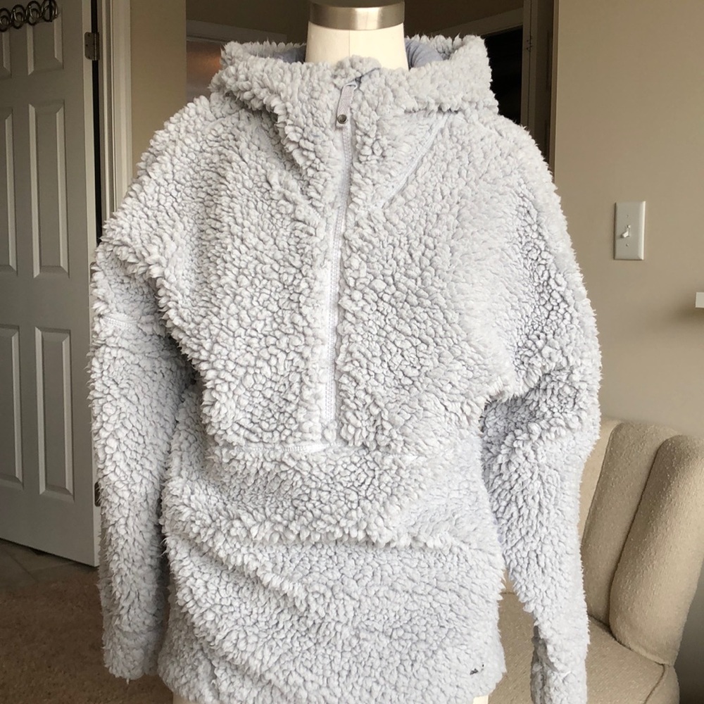PrAna Silver Grey Permafrost Hooded Half Zip Jacket XS
